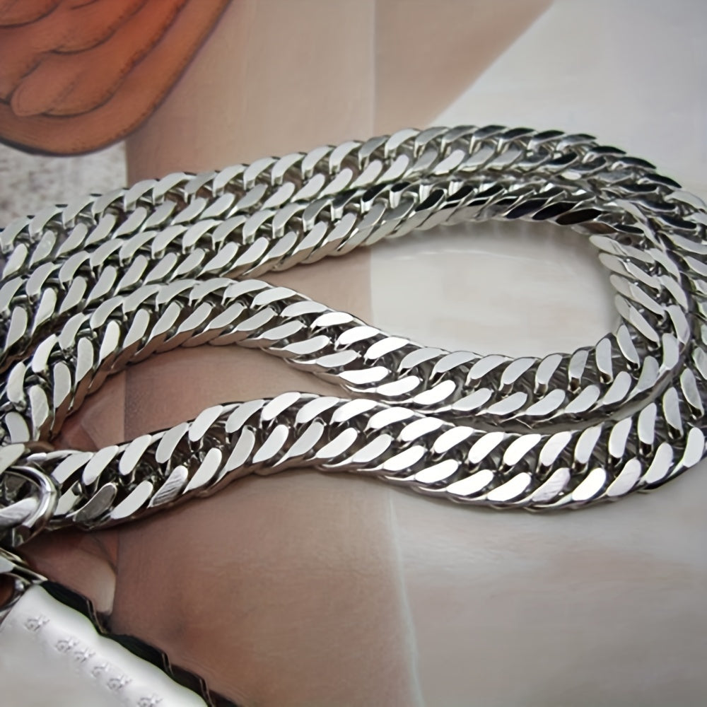 60cm Long Thick White Gold Plated Mens Necklace Heavy Chain