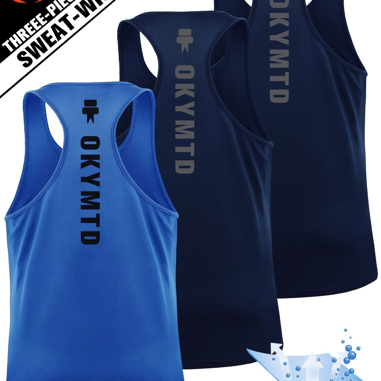 Quick Dry Men's Athletic Tank Tops by Unknown Brand - 3 Pack