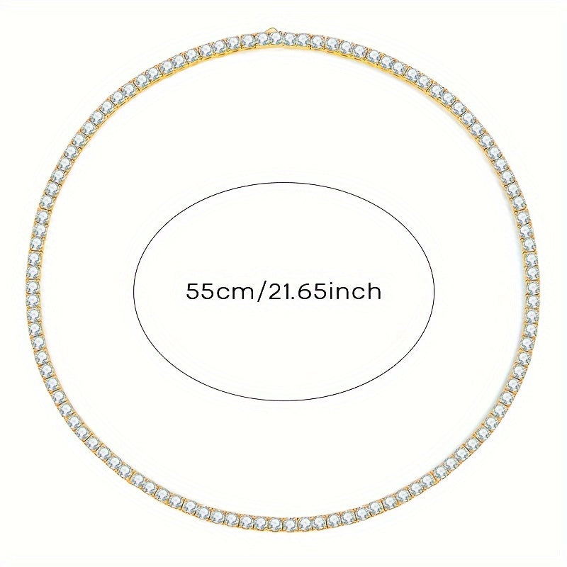 Moissanite Necklace - 925 Sterling Silver Tennis Chain Couples