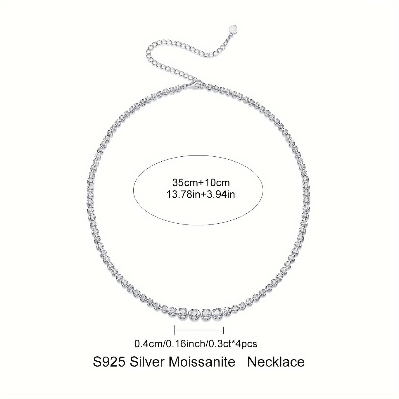 S925 Silver 18k Gold Plated Moissanite Necklace Blazing