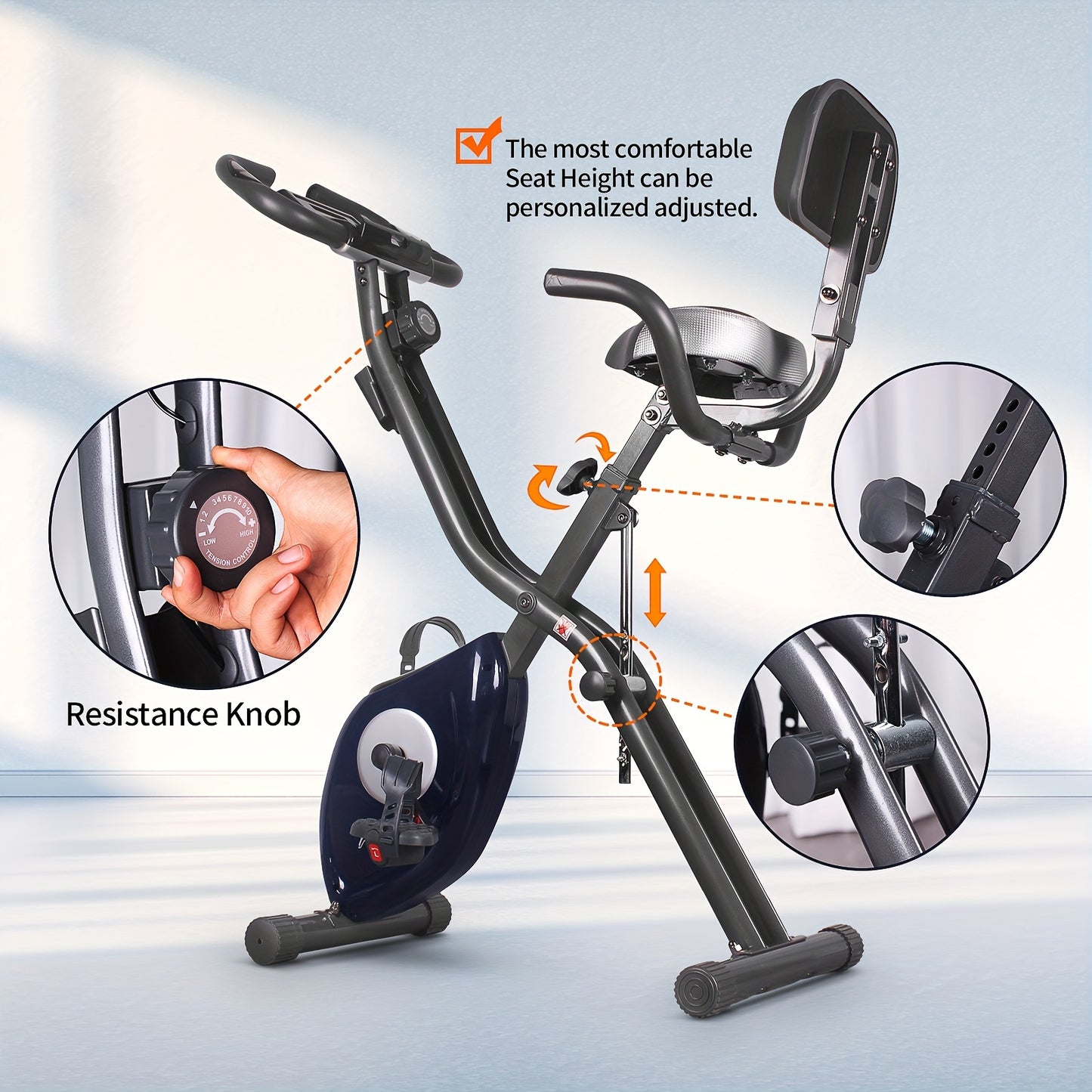 Leikefitness Folding Exercise Bike for Home Workouts