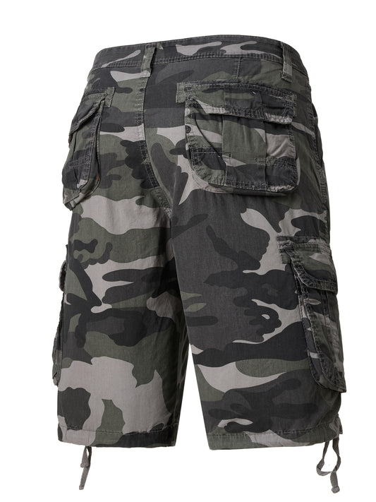 Men's 100% Cotton Camo Multi-Pocket Workwear Shorts