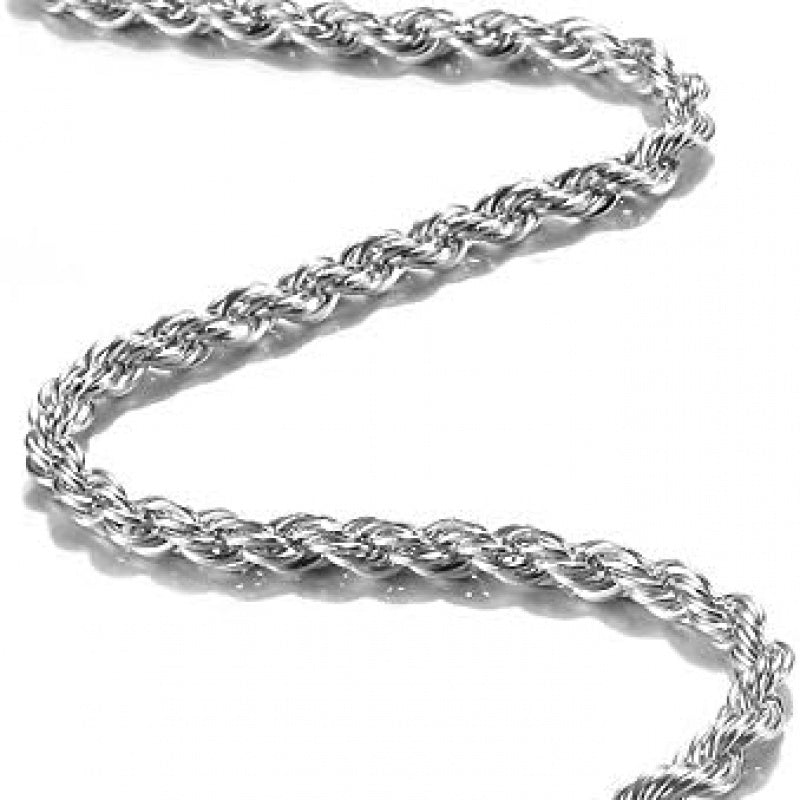 3Mm 925 Sterling Silver Rope Chain Necklace - Clasp Link Chain for Men and Women 30'' - Perfect for Wedding Party, Prom