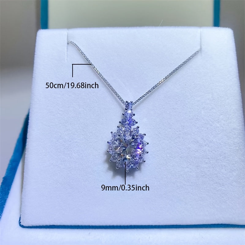 Elegant S925 Silver 18K Gold Plated Necklace with Moissanite