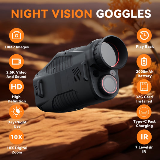 ABS Night Vision Monocular with Digital Zoom for Outdoor Use