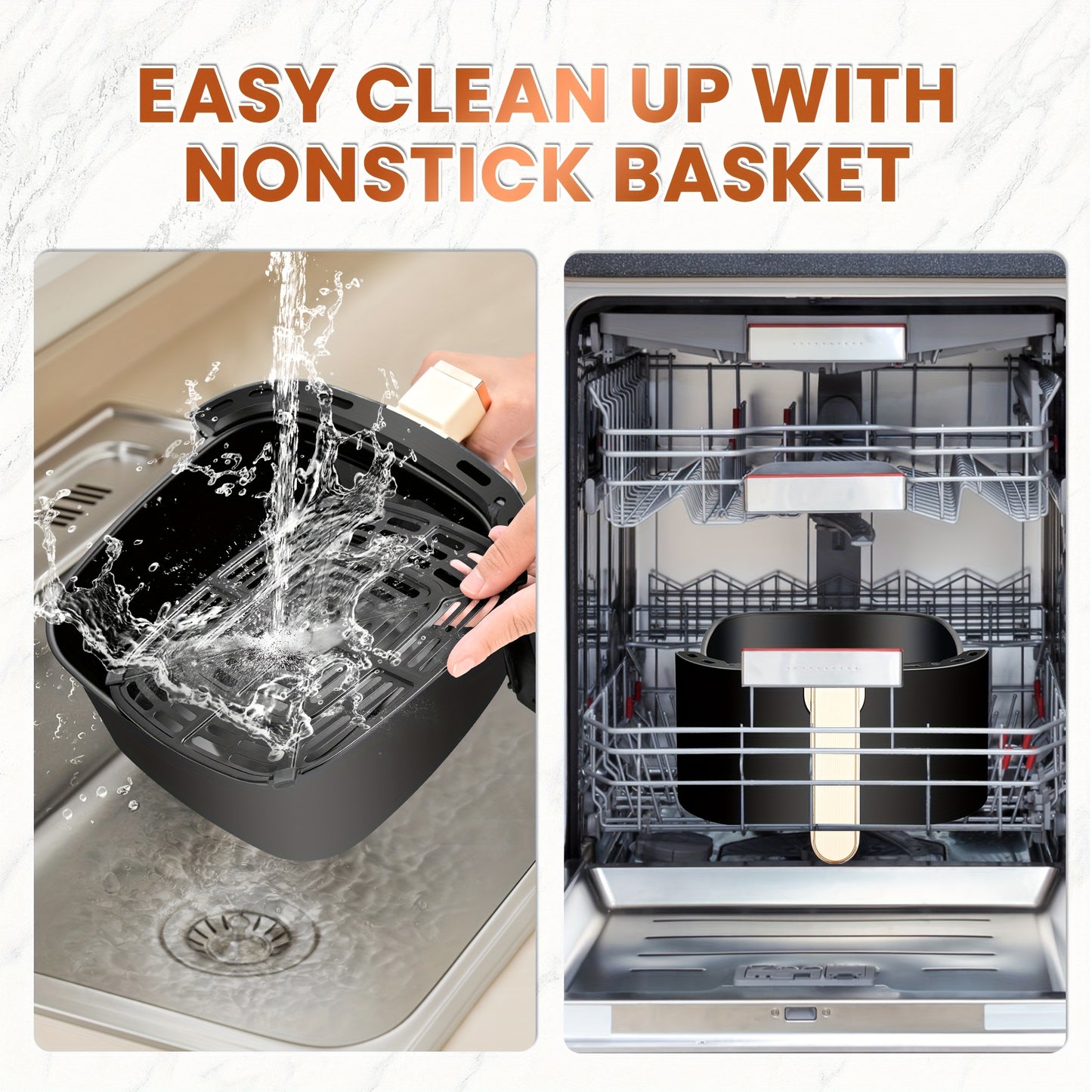 SUSTEAS 4QT Air Fryer 8-in-1 Adjustable Temp Beige