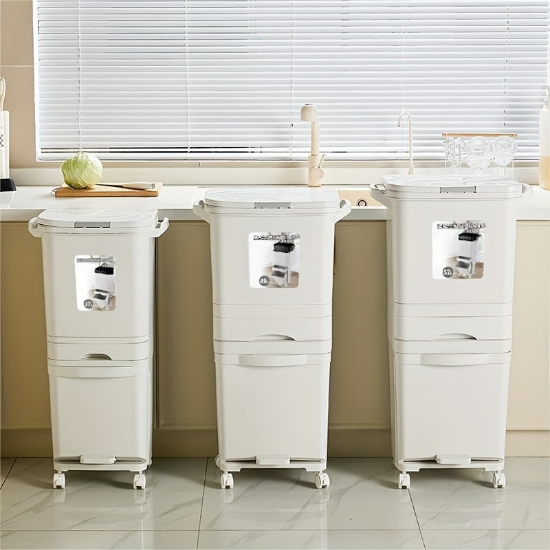 1pc Large Capacity Classified Multi-Tier Trash Can for Separation