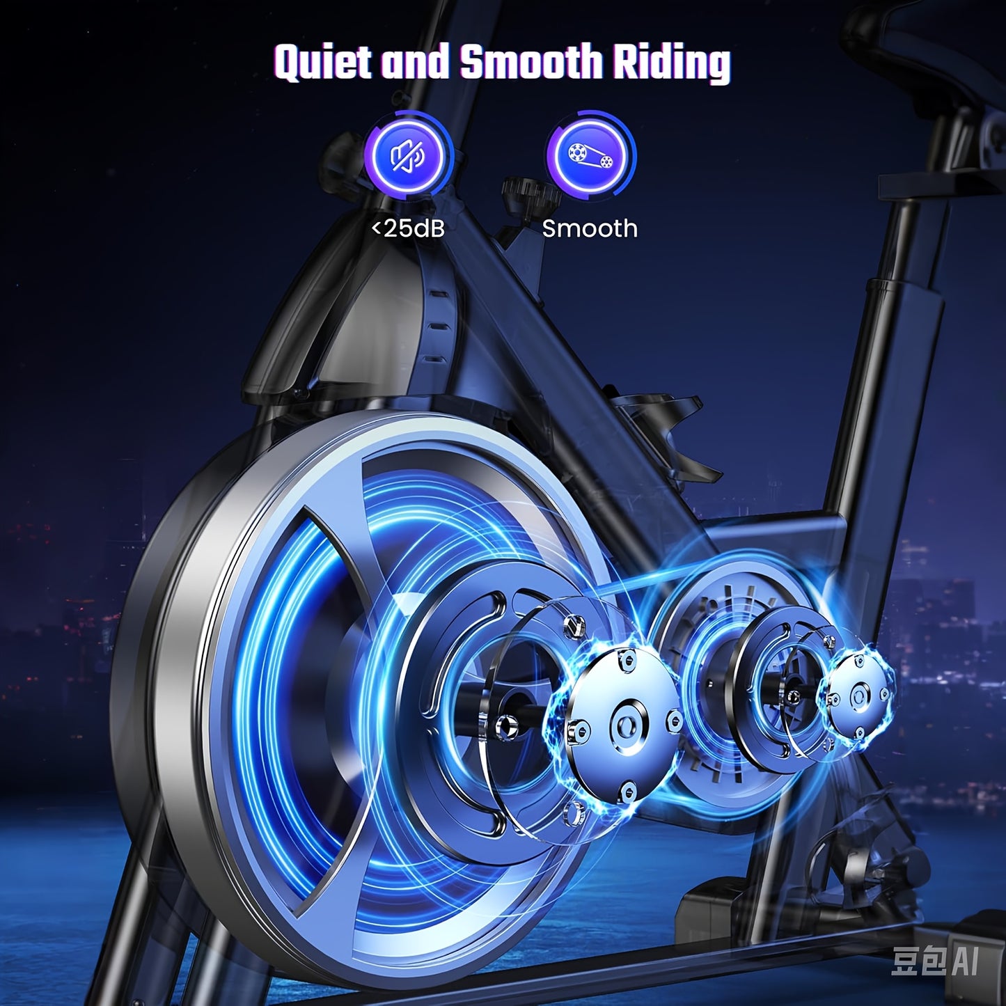 Adjustable Spin Bike - Quiet Smooth Operation for Full Body Workout