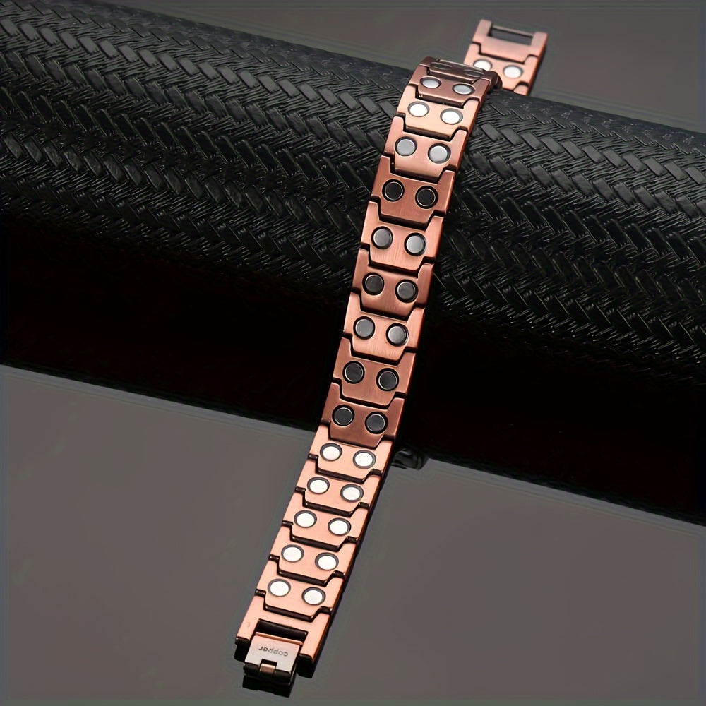 Copper Magnetic Men's Adjustable Bracelet With Sizing Tool