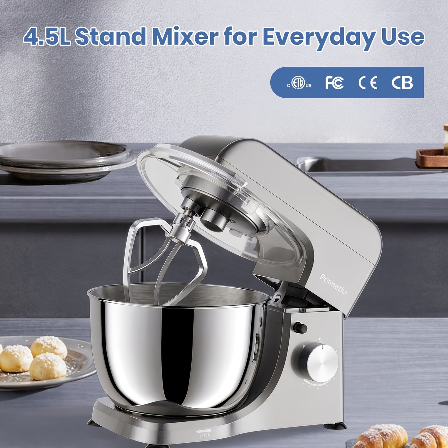 8-Speed Electric Stand Mixer Machine With 4.75QT Bowl