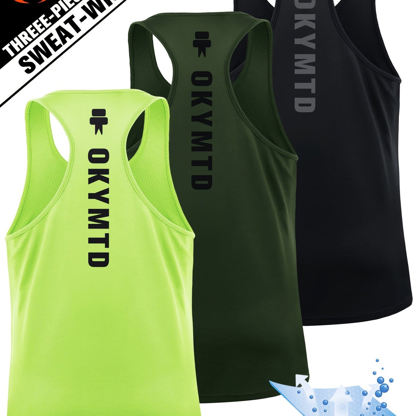 Quick Dry Men's Athletic Tank Tops by Unknown Brand - 3 Pack