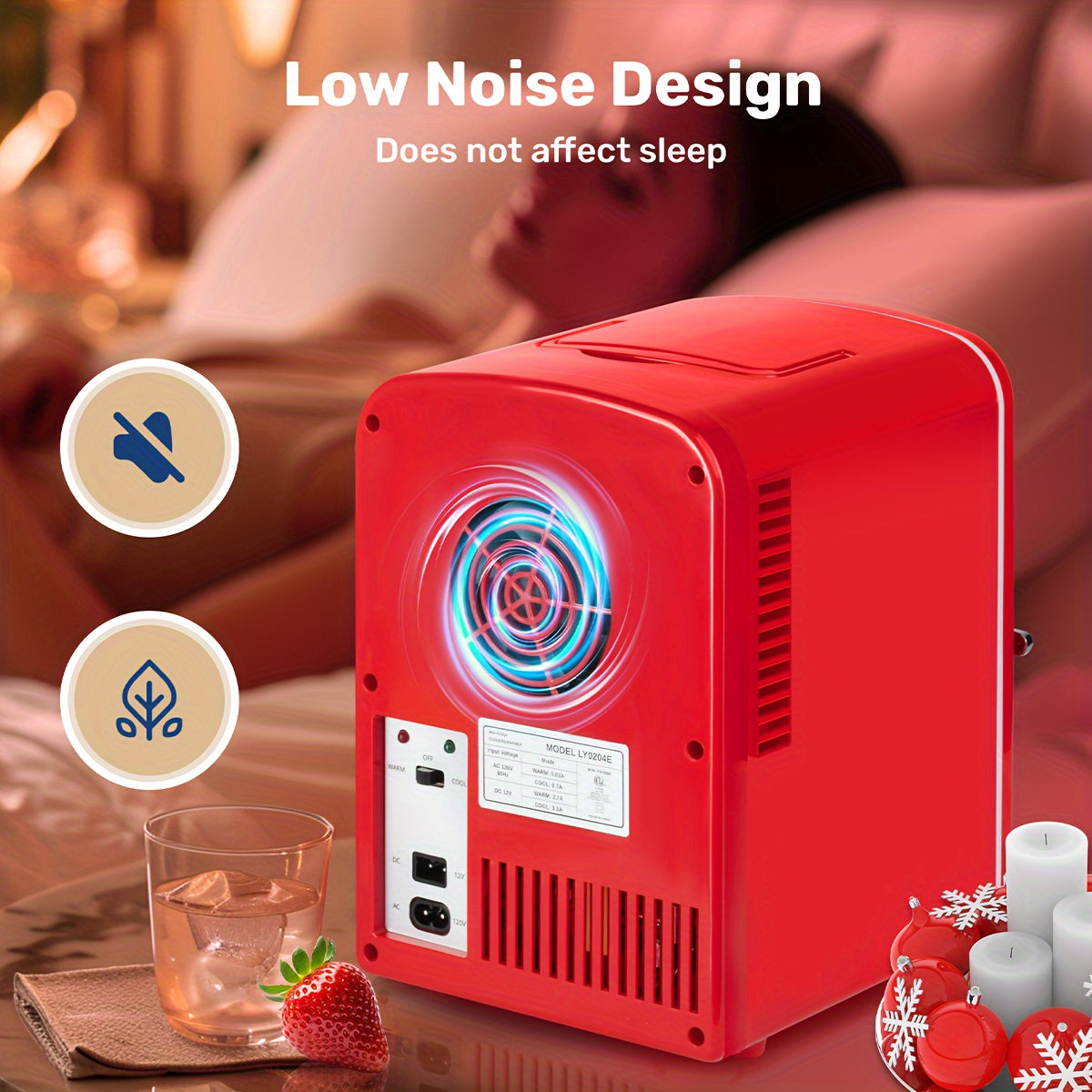 1.06Gal Cooler Warmer Compact Refrigerator Freezer Red