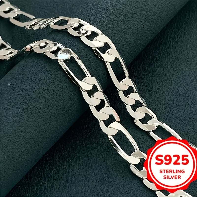 925 Sterling Silver Figaro Necklace Nickel Free Lead Free