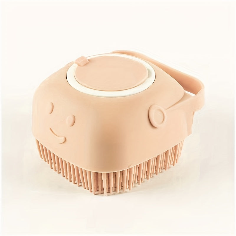 Soft Silicone Pet Bath Brush with Built-in Shampoo Dispenser