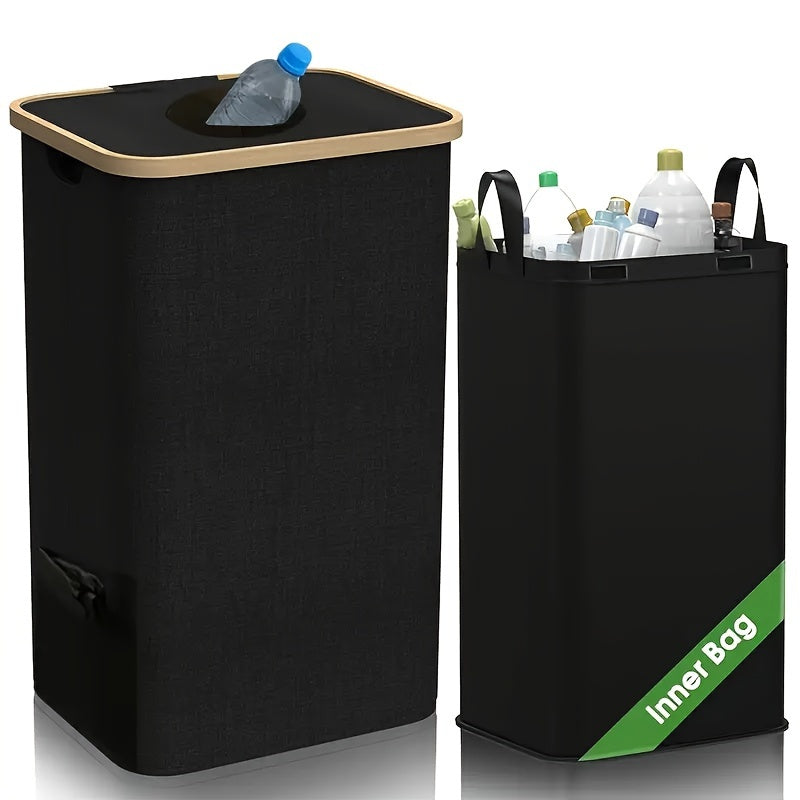 Extra Large 36.98 Gallon Kitchen Recycling Bin with 2 Reusable Bags