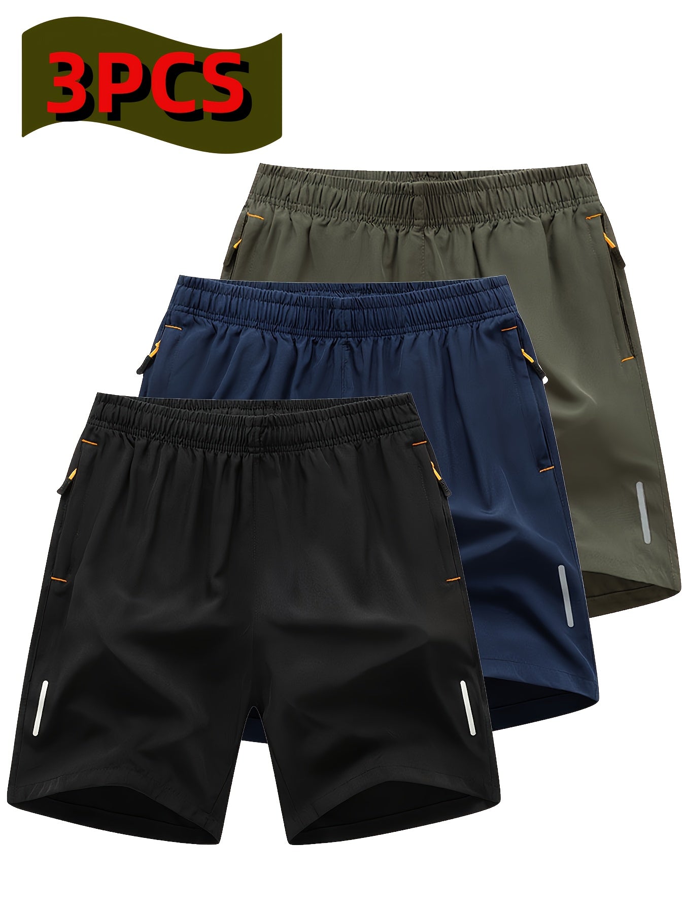 Men'S Three-Piece Set of Casual Sports Shorts