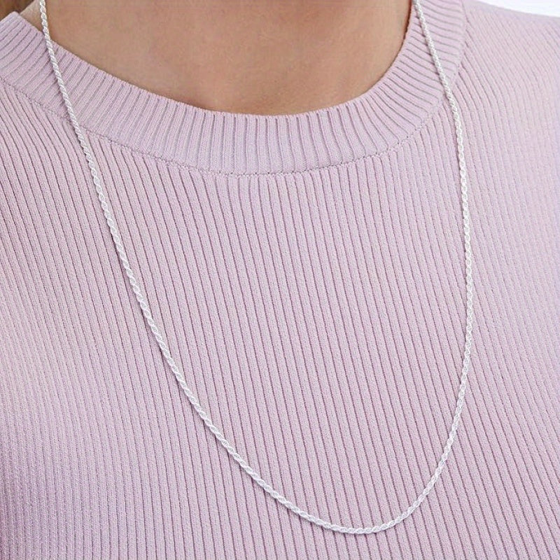 3Mm 925 Sterling Silver Rope Chain Necklace - Clasp Link Chain for Men and Women 30'' - Perfect for Wedding Party, Prom
